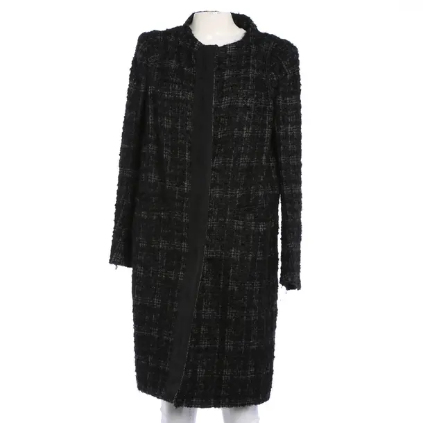 Mid-Season Coat in Black, Wool, Prada