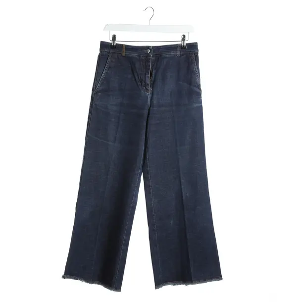 Flared Jeans, in Navy, Cotton, Peserico