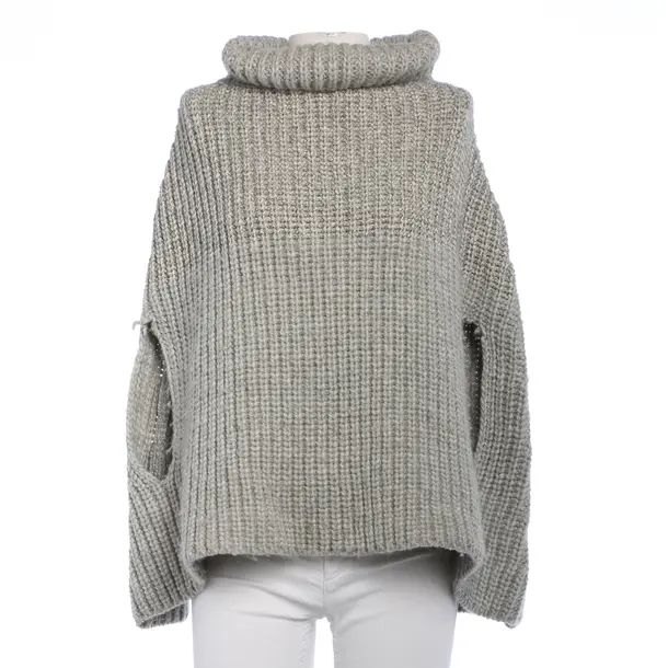 Poncho in Grau, Wolle, Dondup