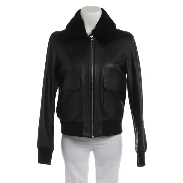 Lederjacke in Schwarz, Leder, Calvin Klein
