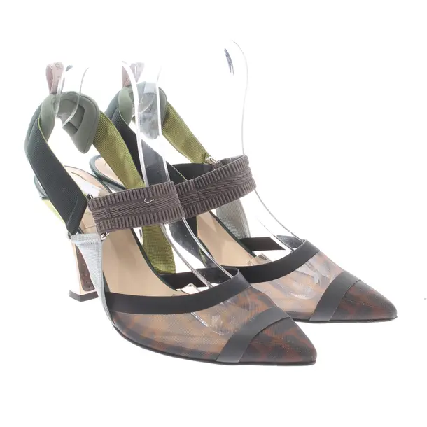 Slingbacks in Green, , Fendi