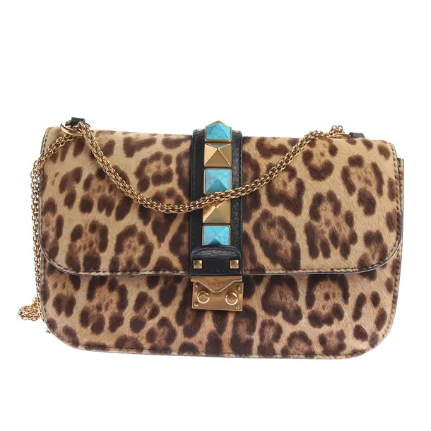 Schultertasche, in Hellbraun, Fell, Valentino