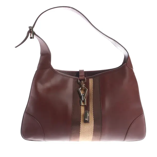 Schultertasche, in Dunkelbraun, Leder, Gucci