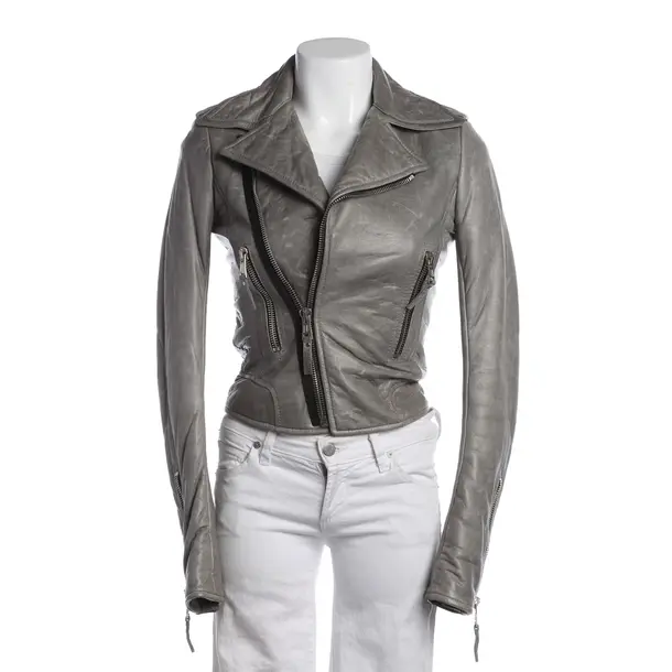 LeatherJacket in Gray, Leather, Balenciaga