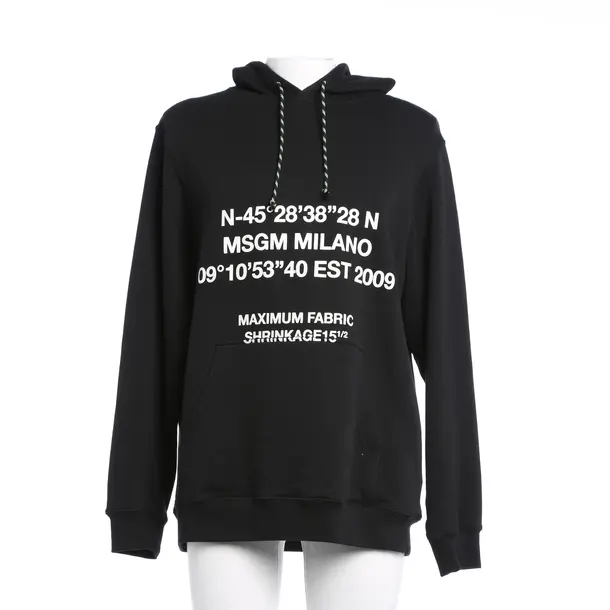 Hoodie in Black, Cotton, MSGM