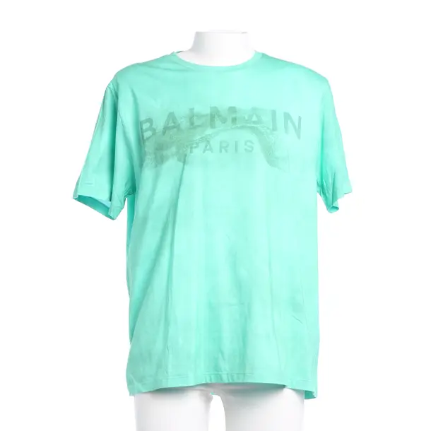 T-Shirt, in Hellgrün, Baumwolle, Balmain