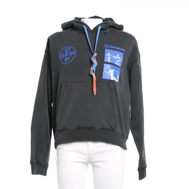 Felpa con cappuccio, in Multicolore, Cotone, Bianco sporco