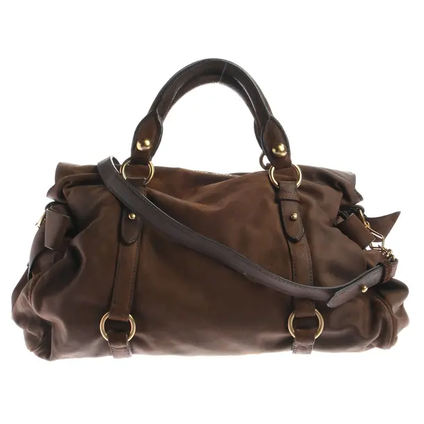 Shoulder Bag, in Brown, Leather, Miu Miu