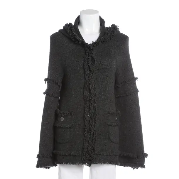 Strickjacke, in Dunkelgrau, Kaschmir, Chanel