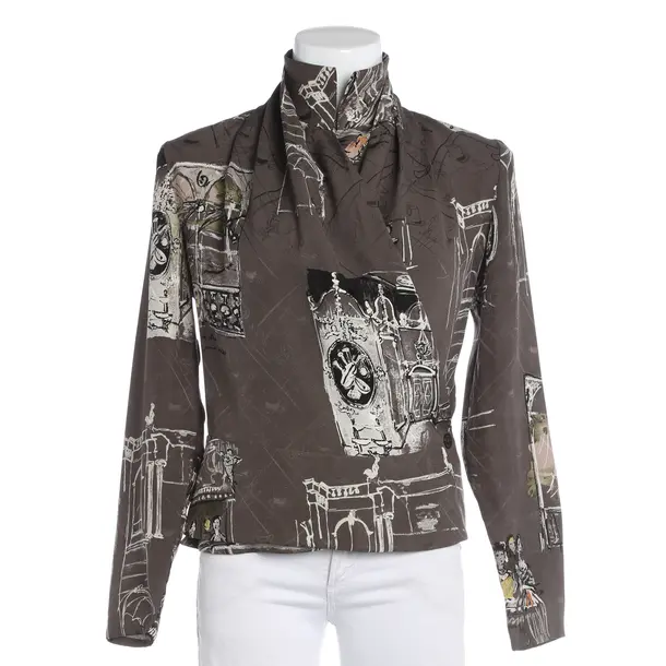 Bluse, in Braun, Seide, Hermès