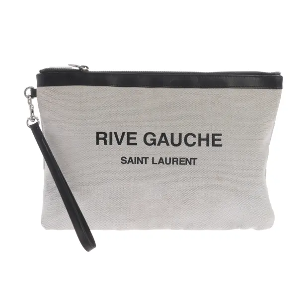 Clutch Bag, in Beige, Cotton, Saint Laurent