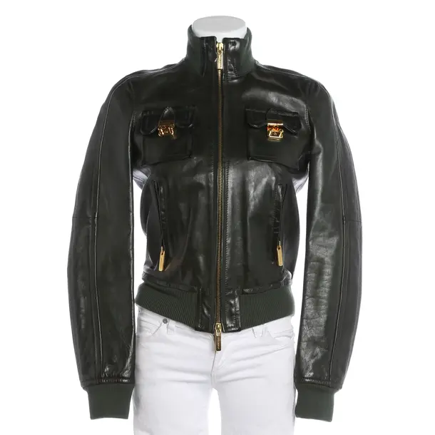 Lederjacke, in Dunkelgrün, Leder, Dsquared
