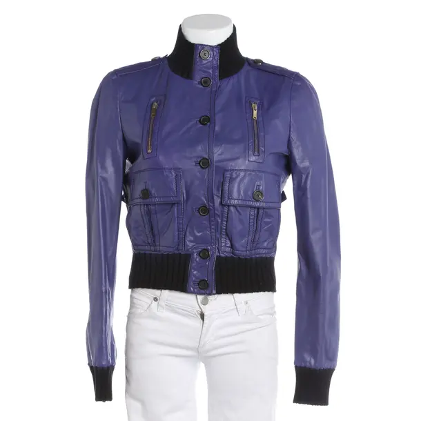 Lederjacke, in Lila, Leder, Gucci