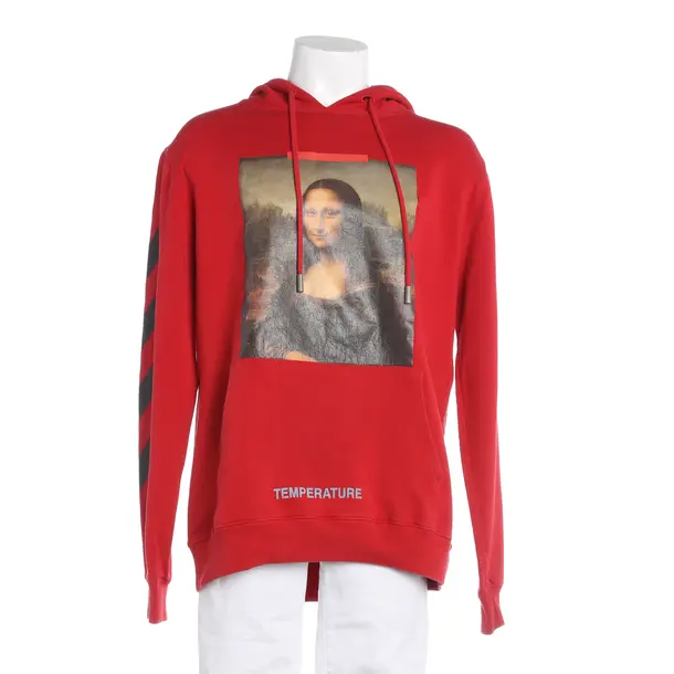 Hoodie, in Red, Cotton, Off-White