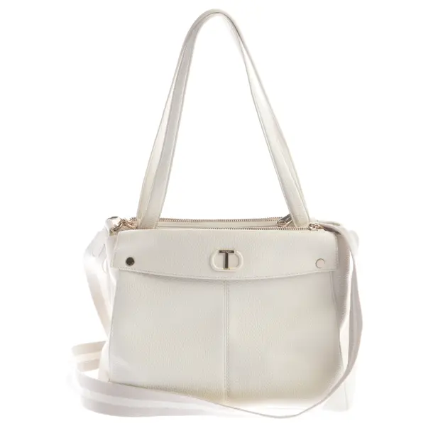 Schultertasche, in Cream, Leder, Twin Set