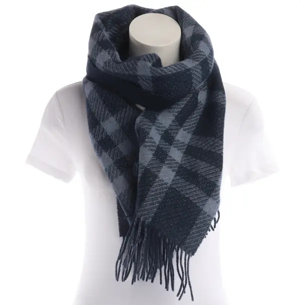 Scarf, in Navy, Wool, Burberry
