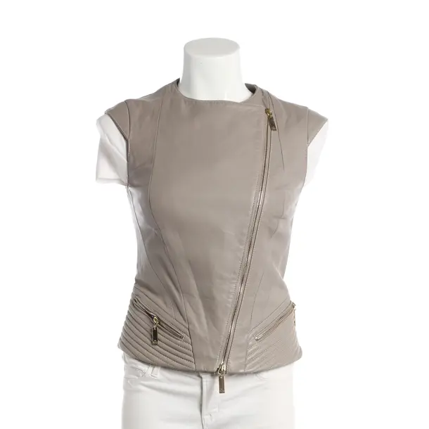 Vest, in Beige, Leather, Elisabetta Franchi