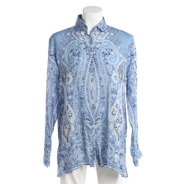 Bluse, in Blau, Ramie, Etro