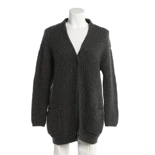 Strickjacke, in Dunkelgrau, Kaschmir, Brunello Cucinelli