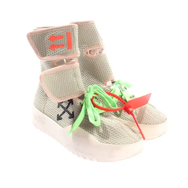 High-Top Sneakers, in Green, Off-White