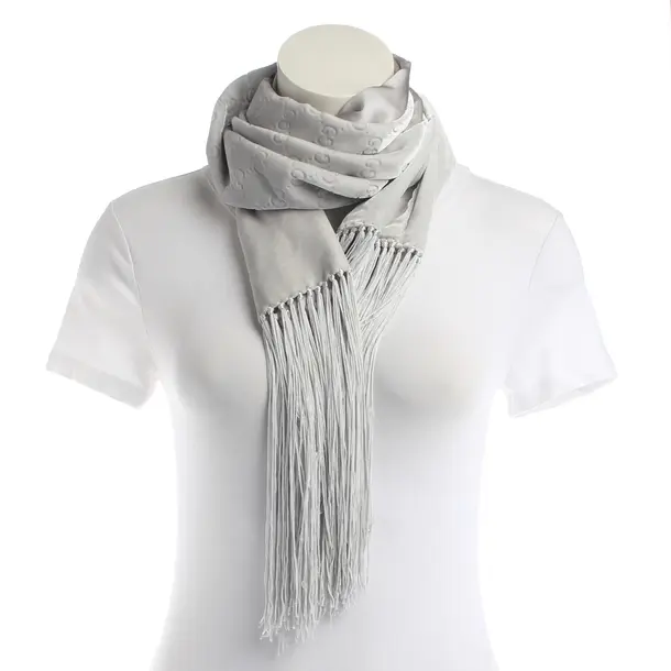 Schal, in Hellgrau, Viskose, Gucci