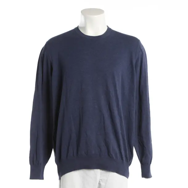Jumper, in Navy, Cotton, Brunello Cucinelli
