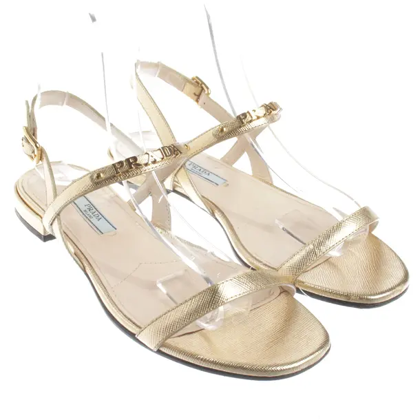 Strappy Sandals, in Gold, Prada