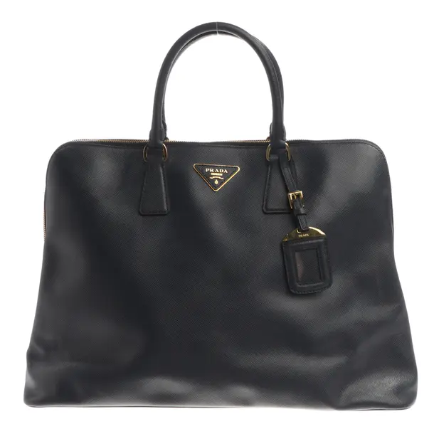Handbag, in Navy, Leather, Prada