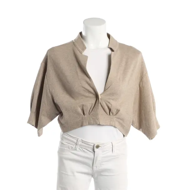 Cardigan, in Light Brown, Cotton, Brunello Cucinelli