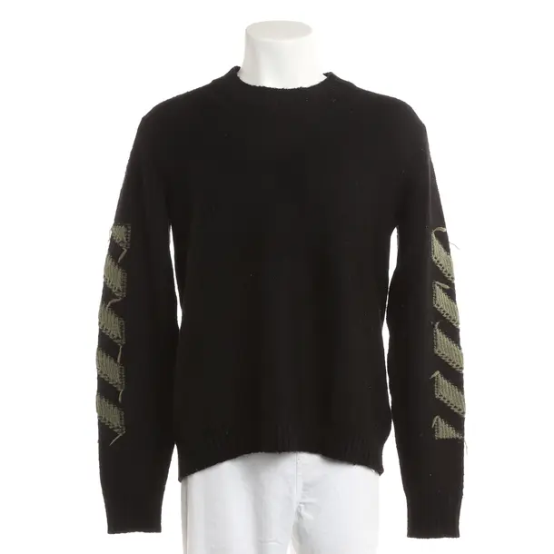 Jumper, in Black, Wool, Off-White
