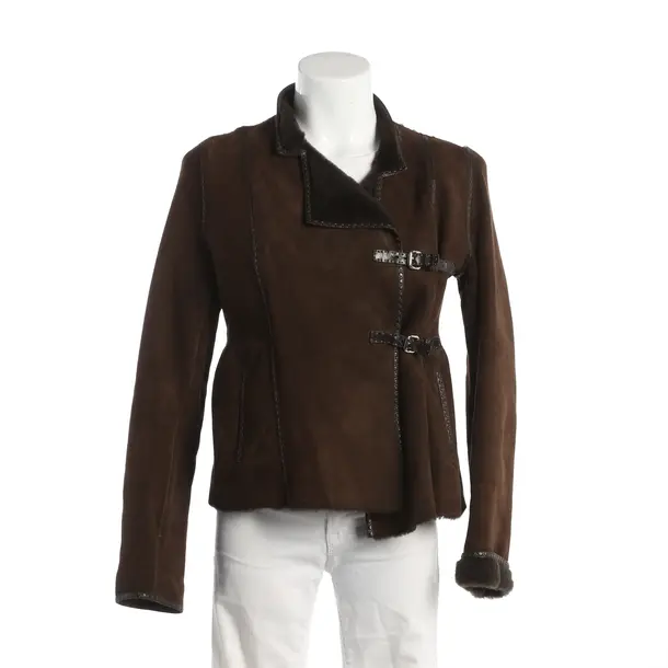 LeatherJacket, in Brown, Leather, Fendi