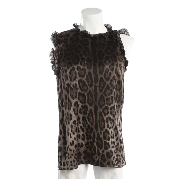 Top, in Dunkelgrau, Seide, Dolce & Gabbana