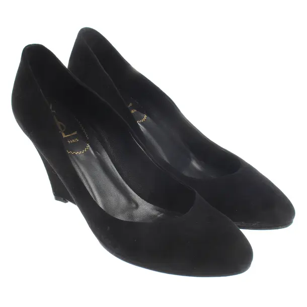 Wedges, in Black, Saint Laurent