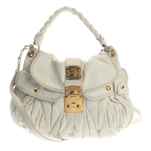 Handbag, in Beige, Leather, Miu Miu