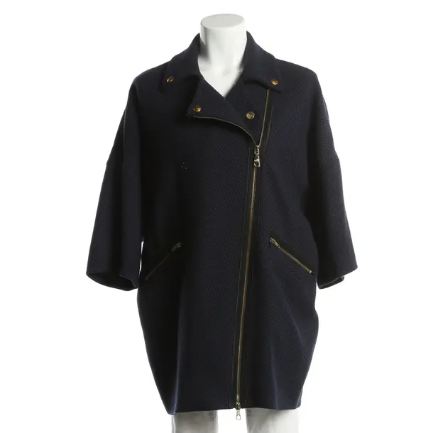 Mid-Season Coat, in Navy, Viscose, Love Moschino