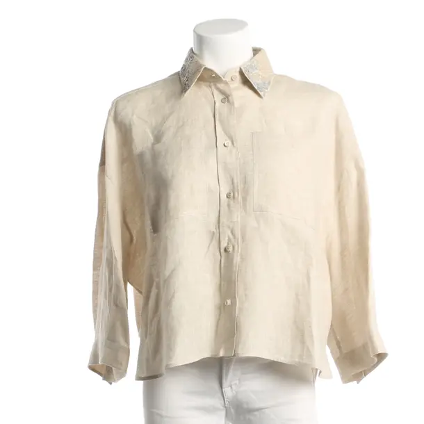 Camicetta, in Beige, Lino, Brunello Cucinelli
