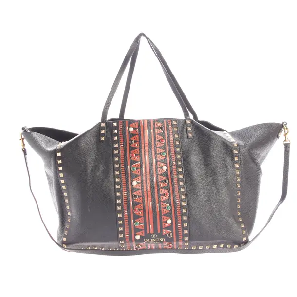 Shopper Bag, in Black, Leather, Valentino