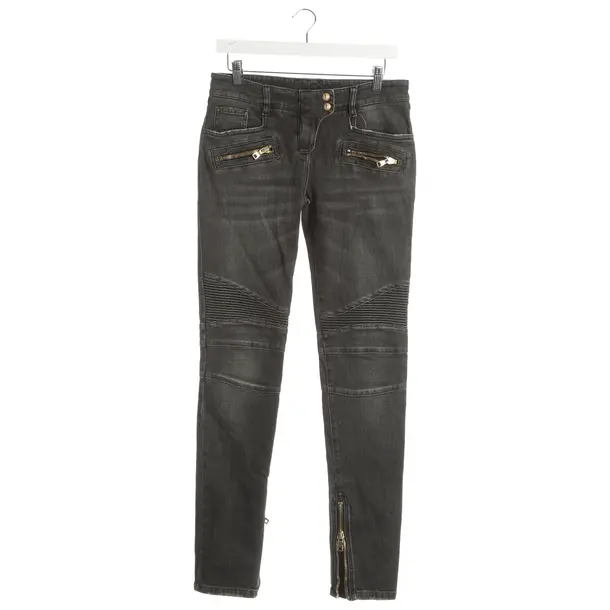 Skinny Jeans, in Dark Gray, Cotton, Balmain