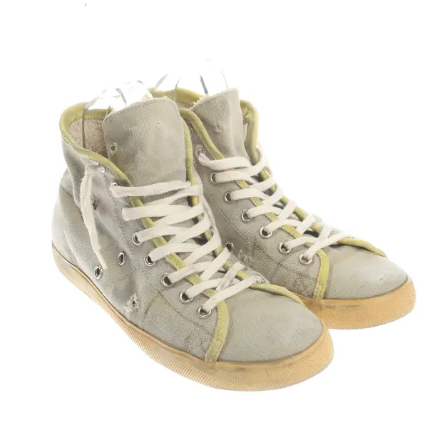 High-Top Sneaker, in Beige, Leather Crown