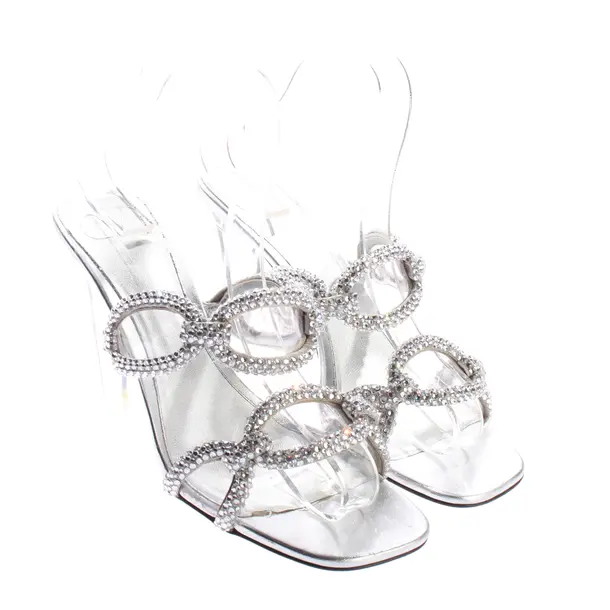 Heeled Sandals, in Silver, Valentino
