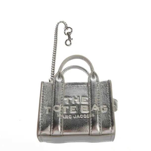 Taschenanhänger, in Silber, Leder, Marc Jacobs