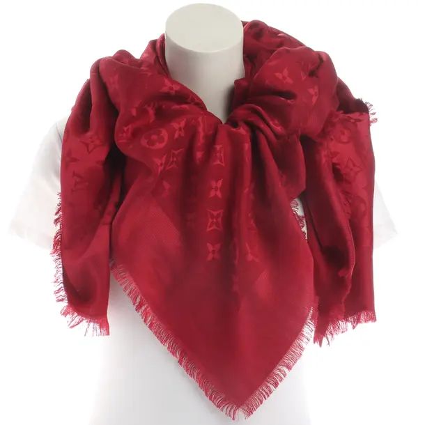 Scarf, in Red, Silk, Louis Vuitton