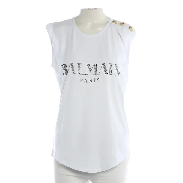 Top, in Weiß, Baumwolle, Balmain