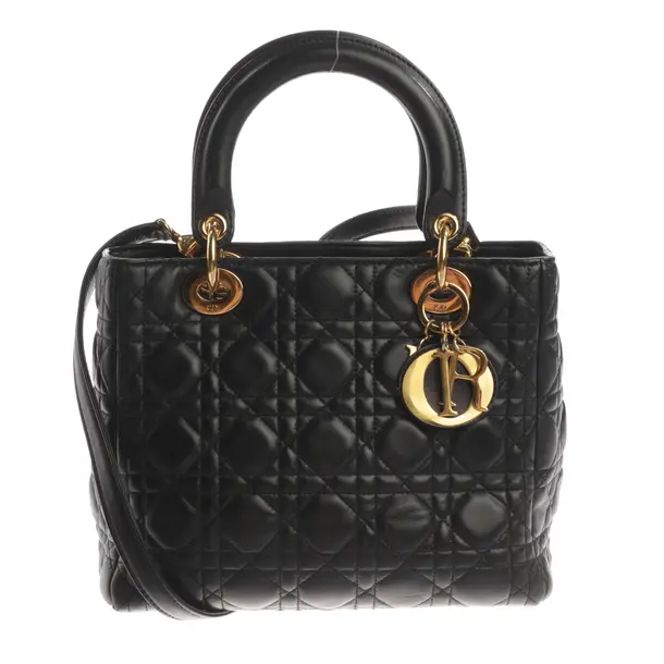 Handtasche, in Schwarz, Leder, Dior