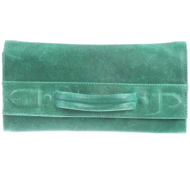 Clutch, in Grün, Leder, Neil Barrett