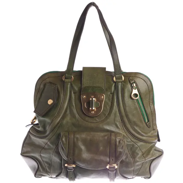 Borsetta, in Verde oliva, Pelle, Alexander McQueen