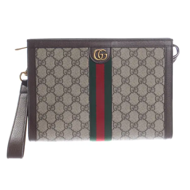 Clutch Bag, in Brown, Leather, Gucci