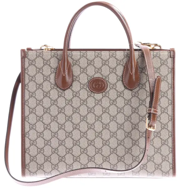 Handtasche, in Dunkelbraun, Leder, Gucci