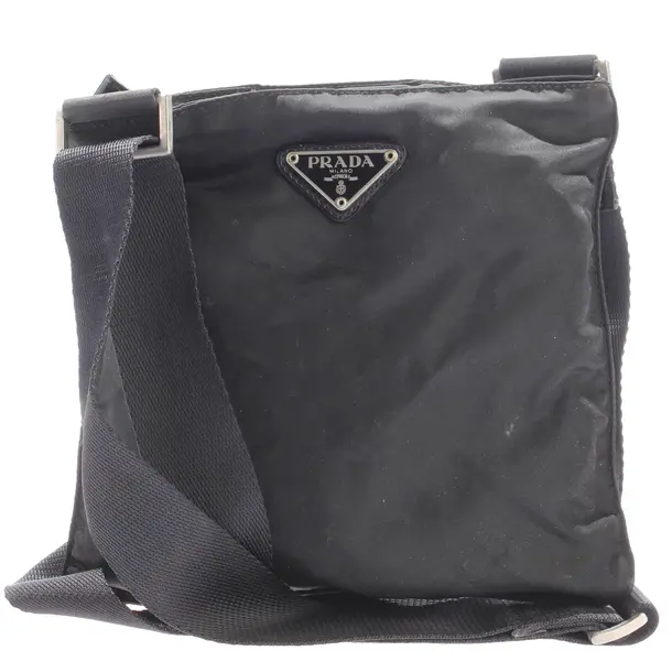 Schultertasche, in Schwarz, Polyamid, Prada