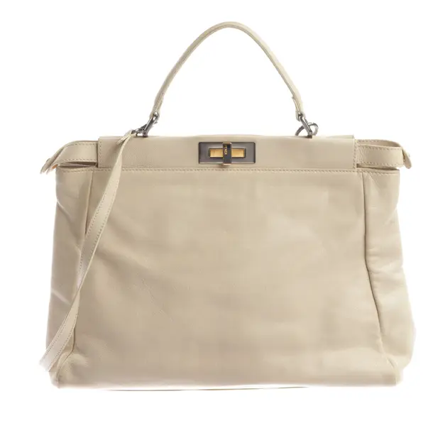 Handtasche, in Beige, Leder, Fendi